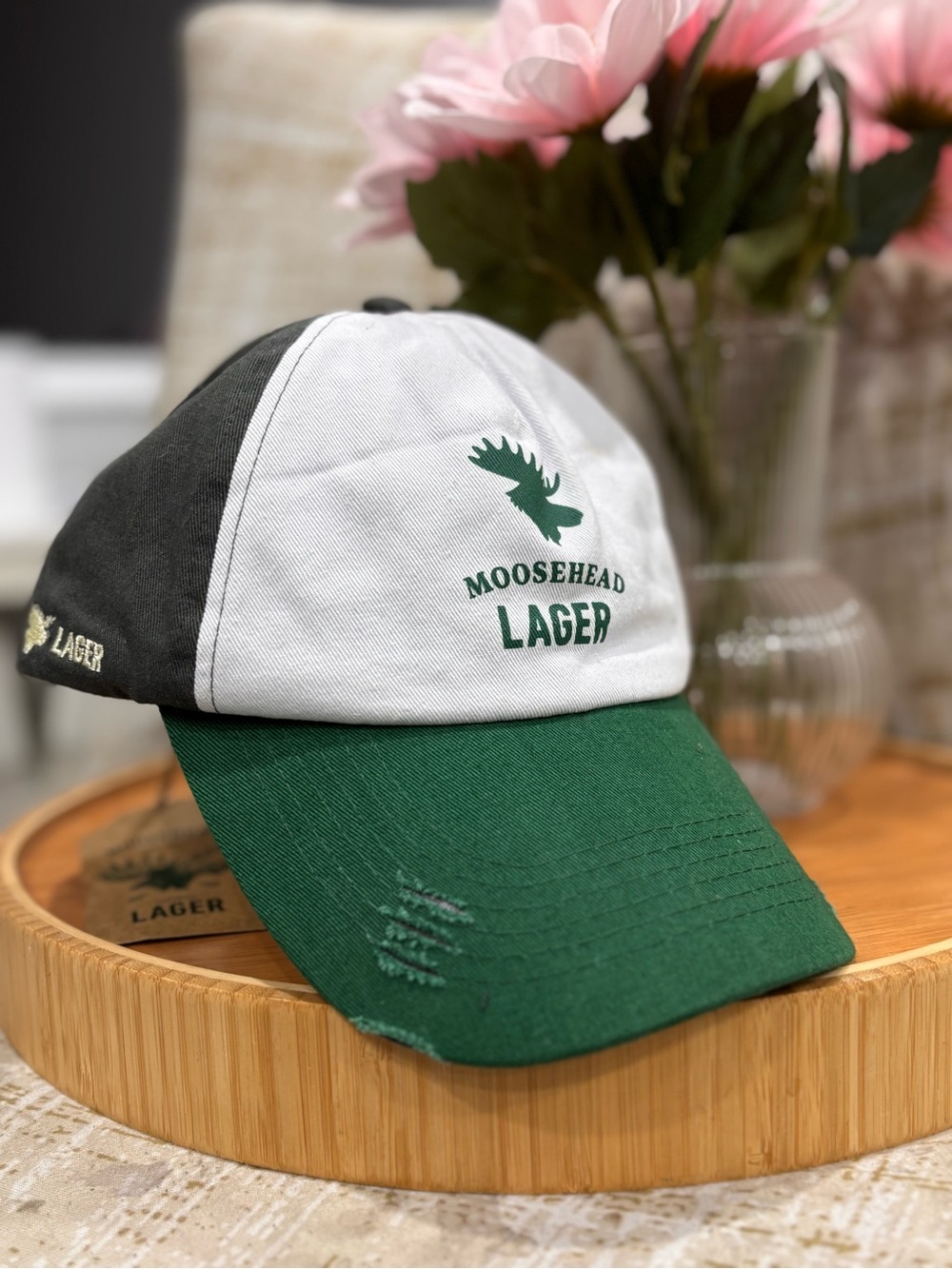 Moosehead Lager Two-Tone Baseball Cap in Green & White